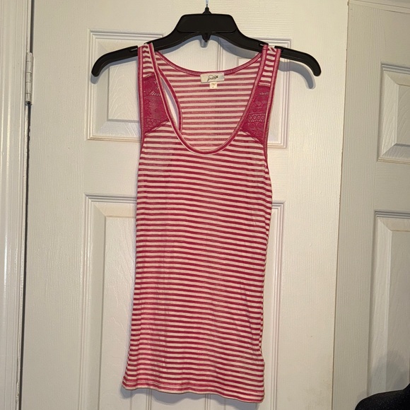 Grane Tops - Grane Red and White Striped Tank Top
